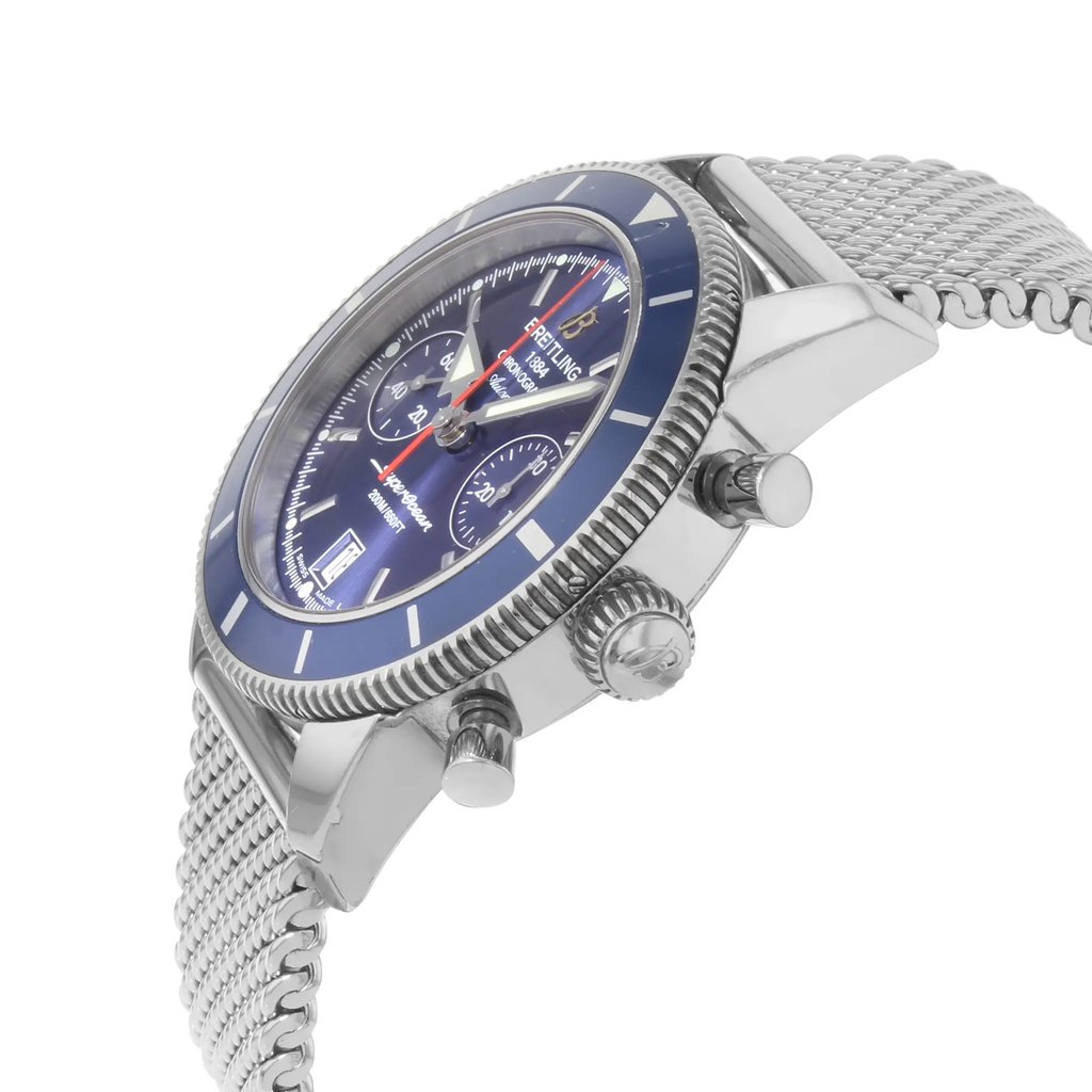 View Of Crown Facing Side Of Breitling A2337016/C856-154A Stainless Steel Watch Pre Owned Condition