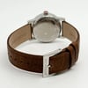 Back View Of Solid Back Case And Closed Leather Band Of Mondaine MSE.30110.LG Watch Display Model Condition