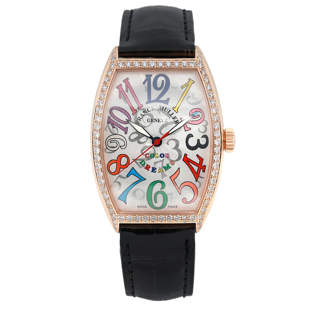 Front Full View Of Franck Muller 5851 M SC COLDRM D1R Rose Gold Watch Pre Owned Condition Good