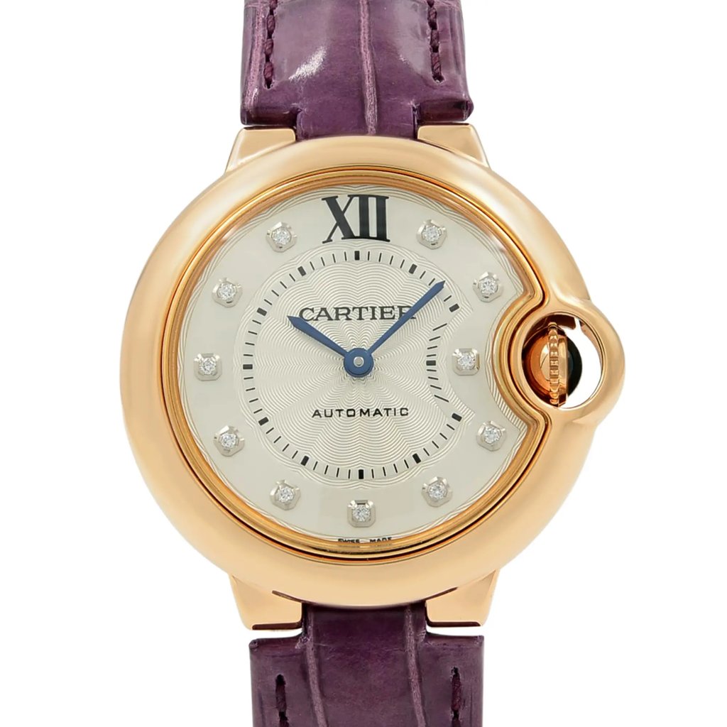 Up Close Front Facing Picture Of Cartier WE902063 Stainless Steel Watch Unworn Condition