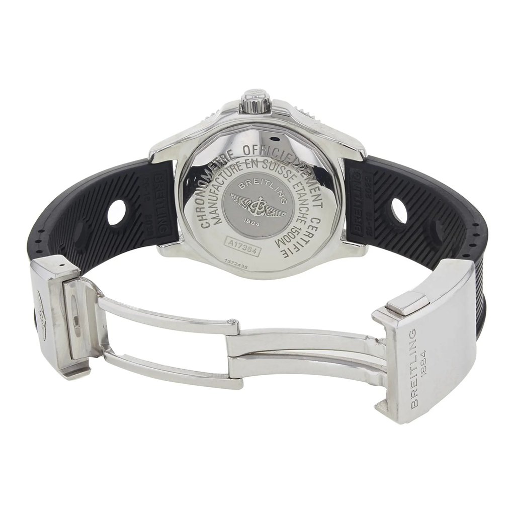 Back View Of {Caseback} Back Case And Open Silicon/Rubber Band Of Breitling A1736402/BA31-202S Watch Pre Owned Condition