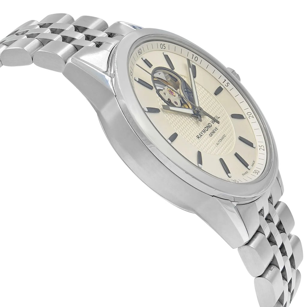 View Of Opposite Crown Facing Side Of RAYMOND WEIL 2710-ST-65031 Stainless Steel Watch New Condition