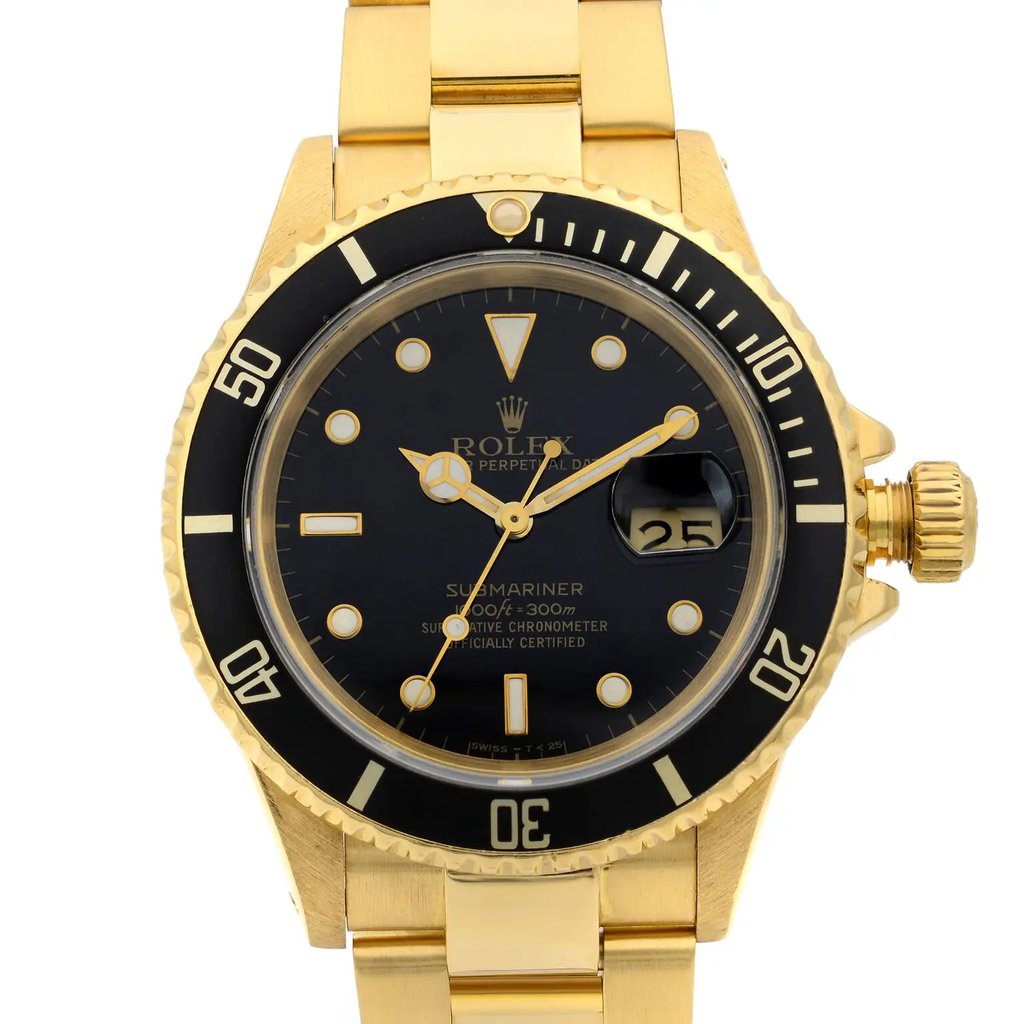 Up Close Front Facing Picture Of Rolex 16618 Gold 18kt Watch Pre Owned Condition