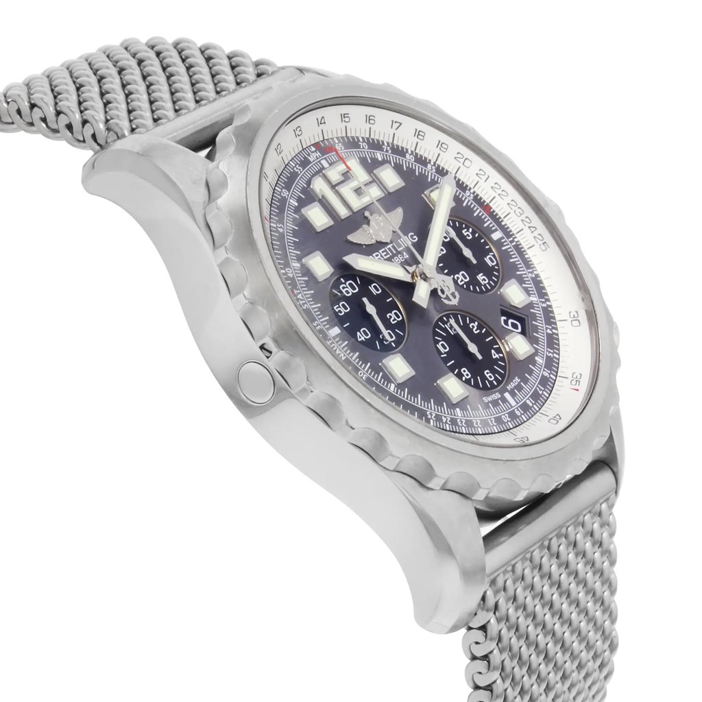 View Of Opposite Crown Facing Side Of Breitling A2336035/F555-150A Stainless Steel Watch Pre Owned Condition