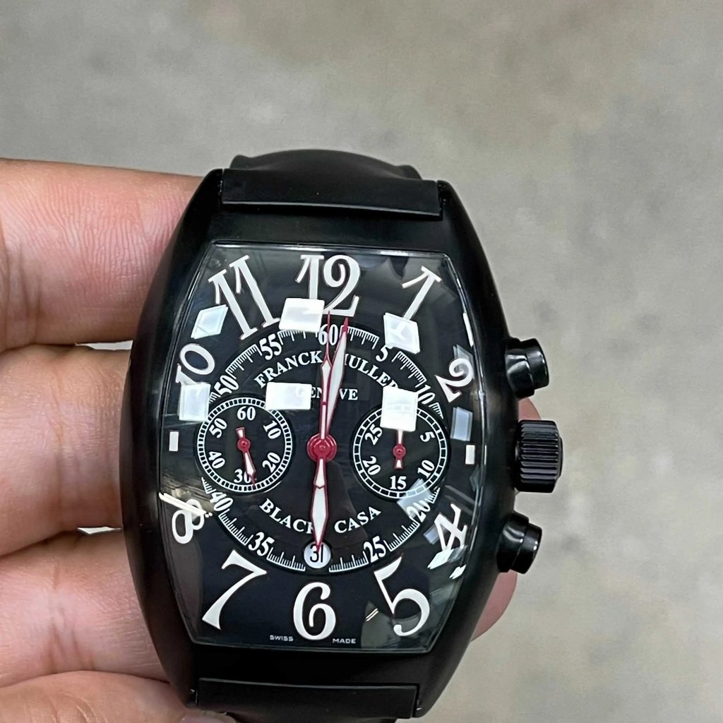 Front Full View Of Franck Muller 9880 C CC DT NR Stainless Steel Watch Pre Owned Condition {Product Condition}