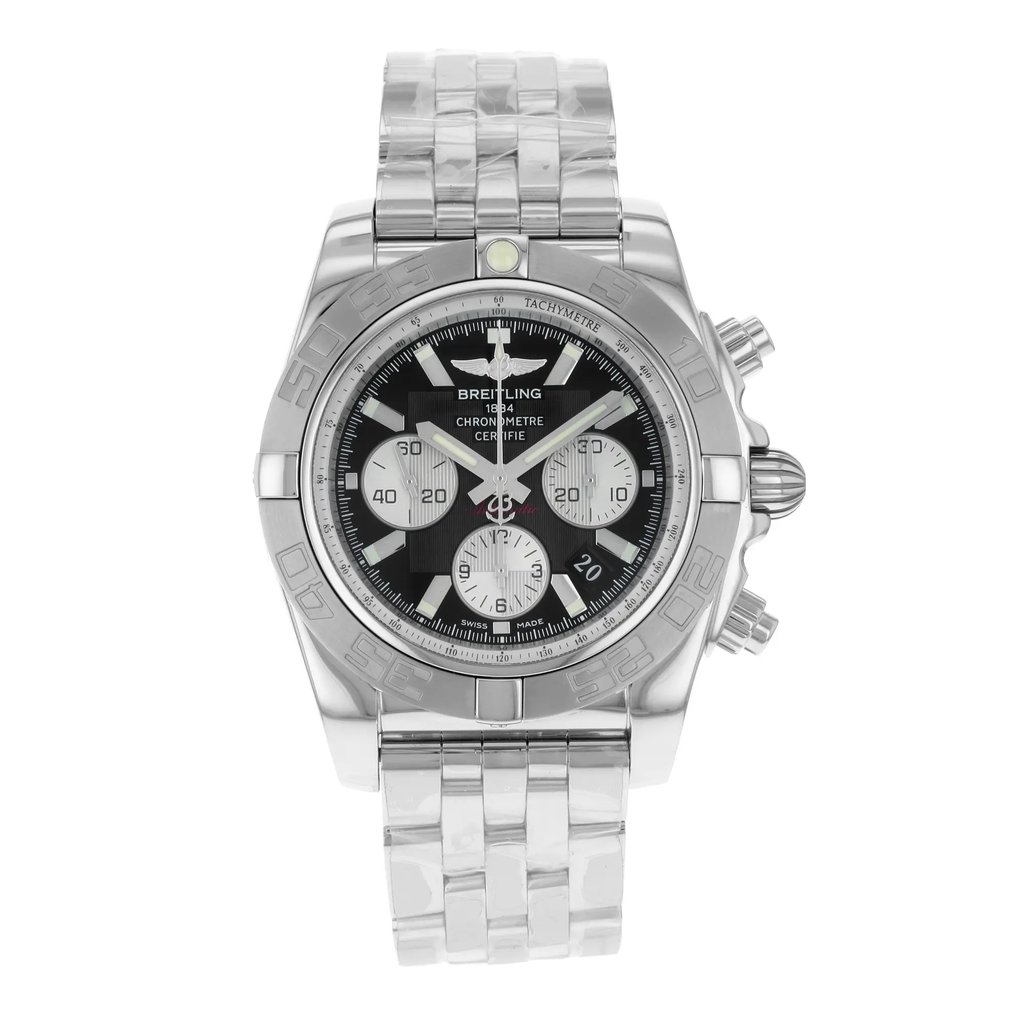 Front Full View Of Breitling AB011011/B967-375A Stainless Steel Watch Pre Owned Condition {Product Condition}