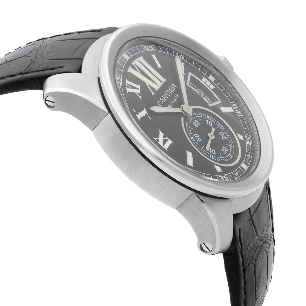 View Of Opposite Crown Facing Side Of Cartier W7100037 Stainless Steel Watch Pre Owned Condition