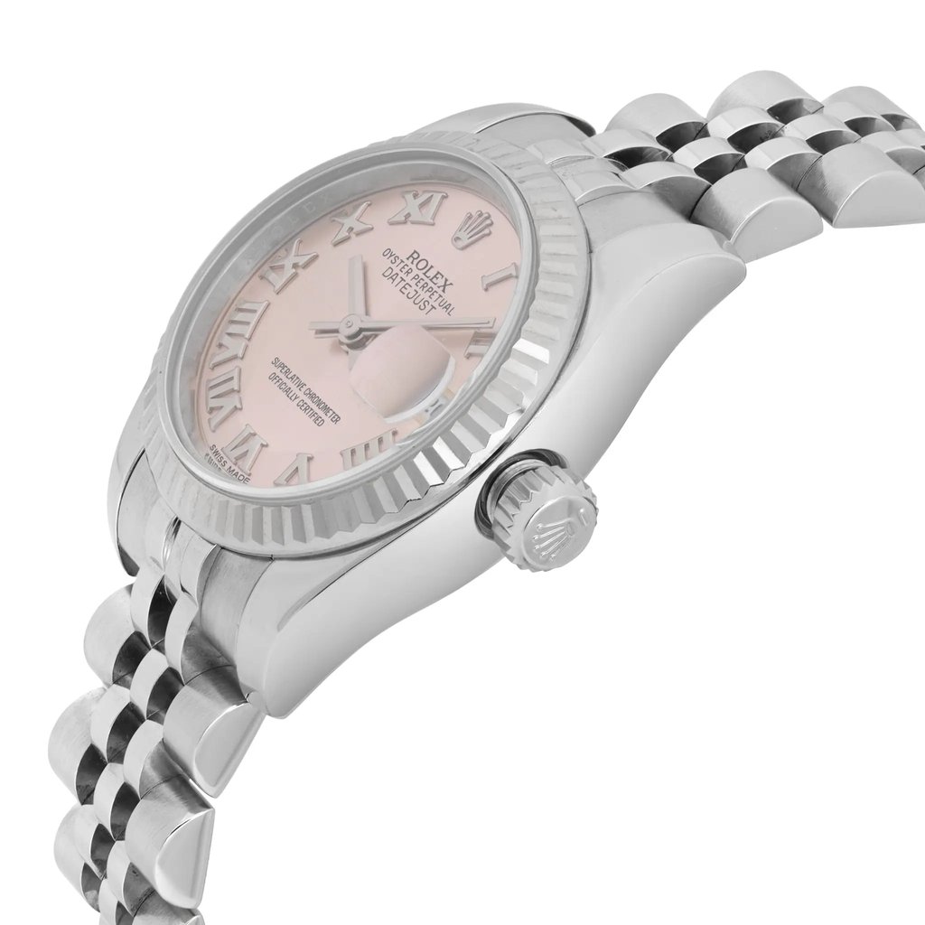 View Of Crown Facing Side Of Rolex 179174 Stainless Steel Watch Pre Owned Condition