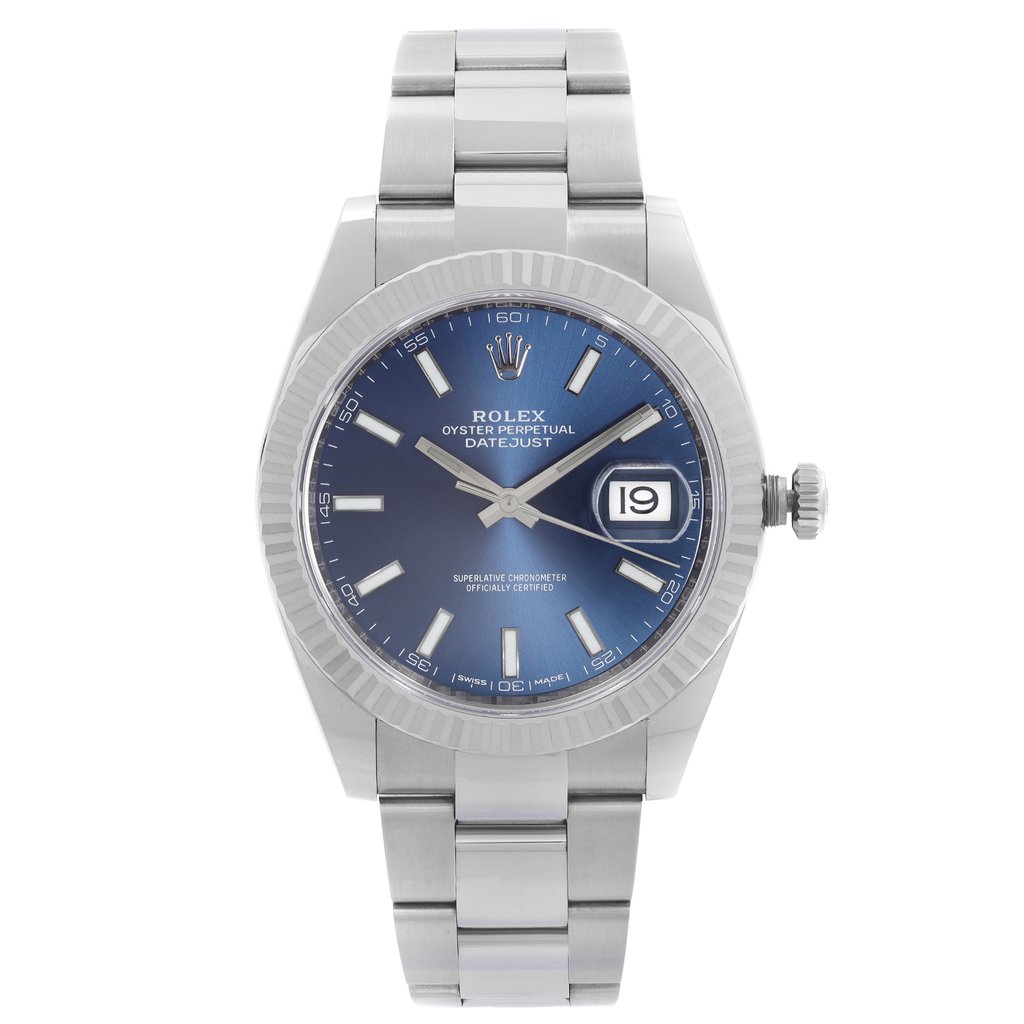 Front Full View Of Rolex 126334 Stainless Steel Watch Pre Owned Condition {Product Condition}