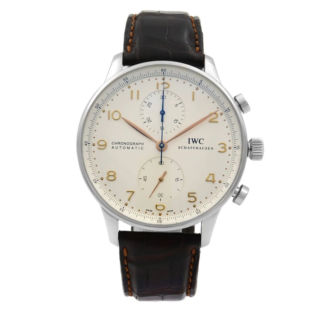 Front Full View Of IWC IW371445 Stainless Steel Watch Pre Owned Condition {Product Condition}