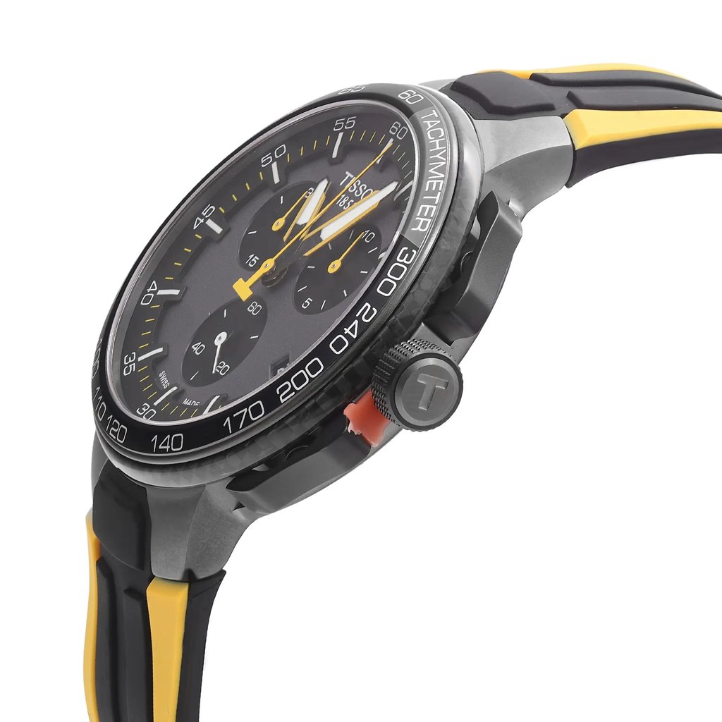 View Of Crown Facing Side Of Tissot T111.417.37.441.00 Stainless Steel Watch Pre Owned Condition