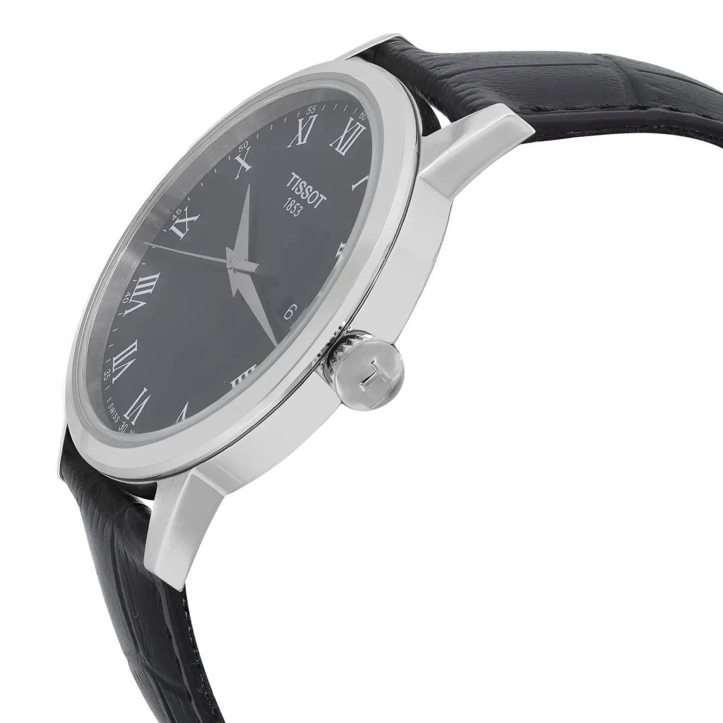 View Of Crown Facing Side Of Tissot T1294101605300 Stainless Steel Watch Display Model Condition