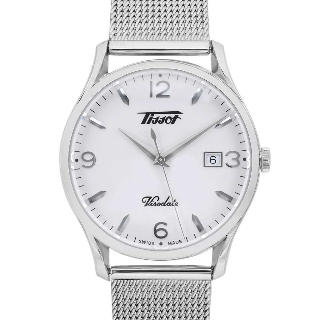 Up Close Front Facing Picture Of Tissot  T1184101127700 Stainless Steel Watch Unworn Condition