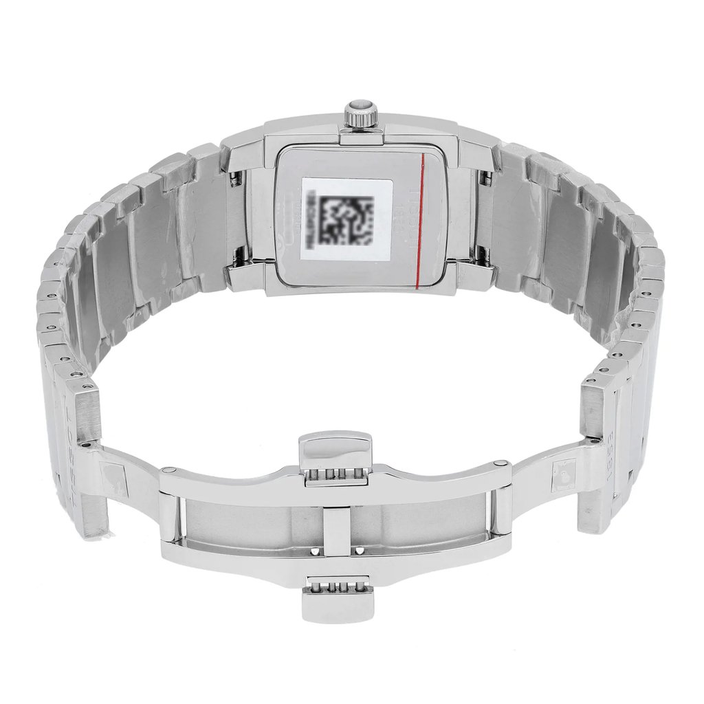 Back View Of Solid Back Case And Open Stainless Steel Band Of Tissot T073.310.11.017.00 Watch Display Model Condition