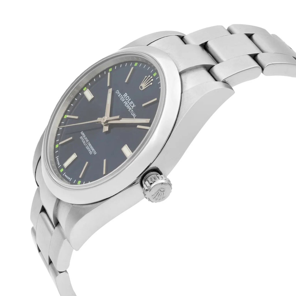 View Of Crown Facing Side Of Rolex 114300 Stainless Steel Watch Pre Owned Condition