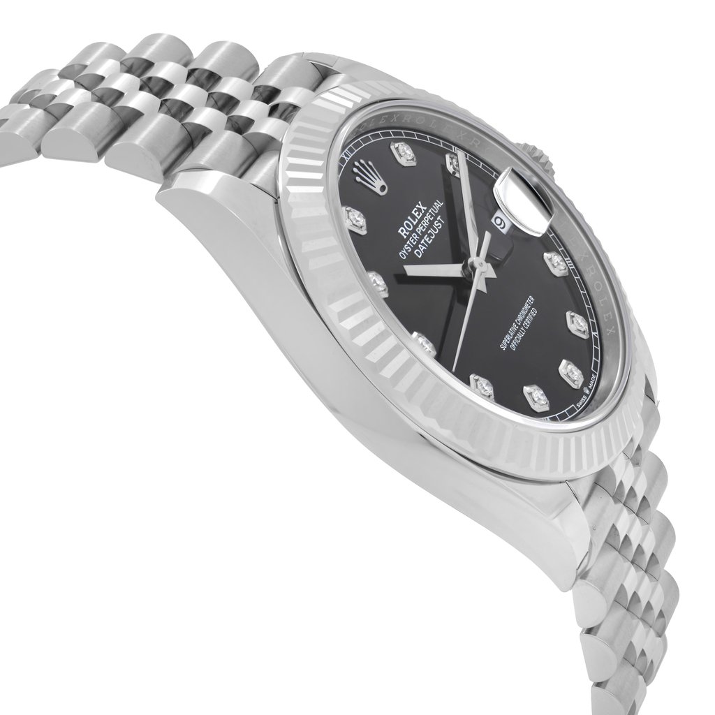 View Of Opposite Crown Facing Side Of Rolex 126334 Stainless Steel Watch New Condition