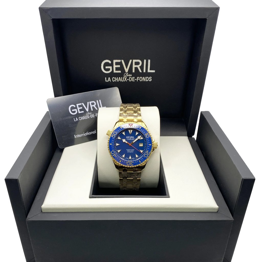  Full View Box, Documents and Gevril 48805 With Watch In The Image 