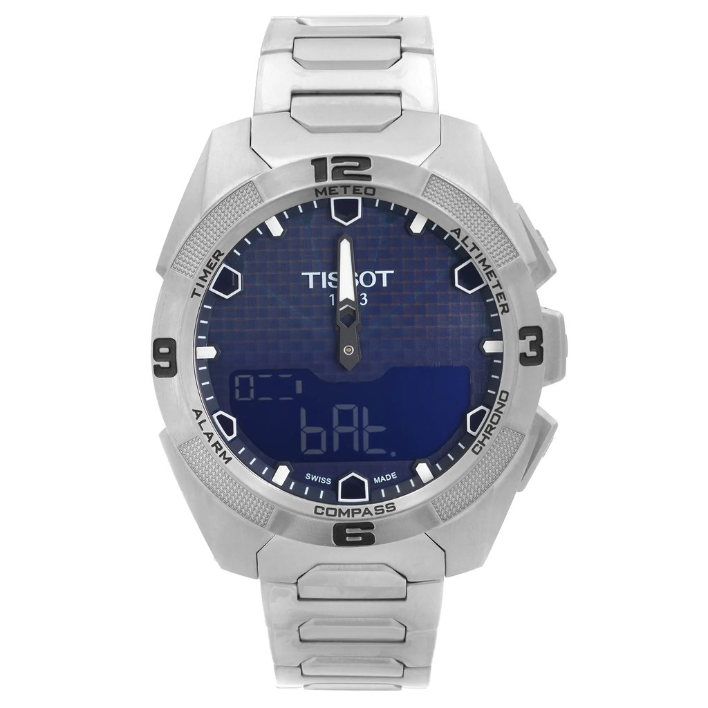 Front Full View Of Tissot T091.420.44.041.00 Titanium Watch Pre Owned Condition Good