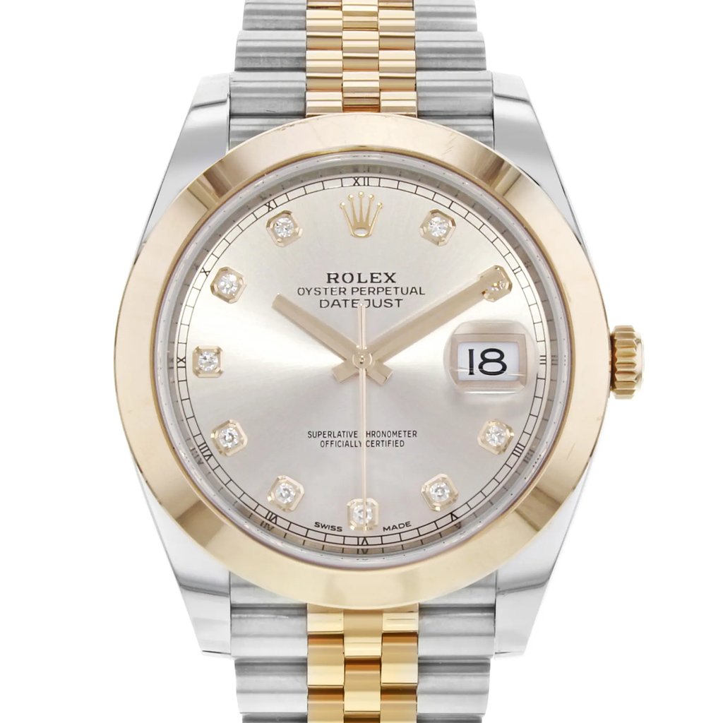 Up Close Front Facing Picture Of Rolex 126301 Stainless Steel Watch Pre Owned Condition
