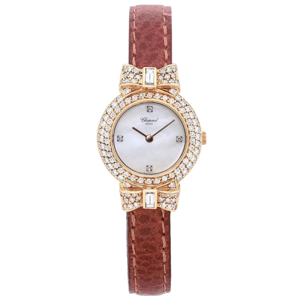 Front Full View Of Chopard 899 1 Gold 18kt Watch Pre Owned Condition Good