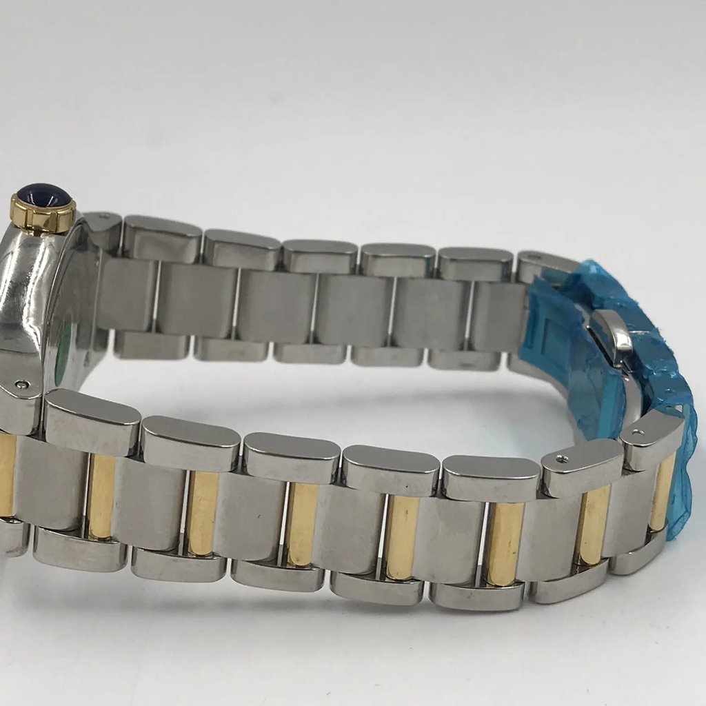 Back View Of Screwback Back Case And Closed Stainless Steel Band Of RAYMOND WEIL 5932-STP-00907 Watch Pre Owned Condition