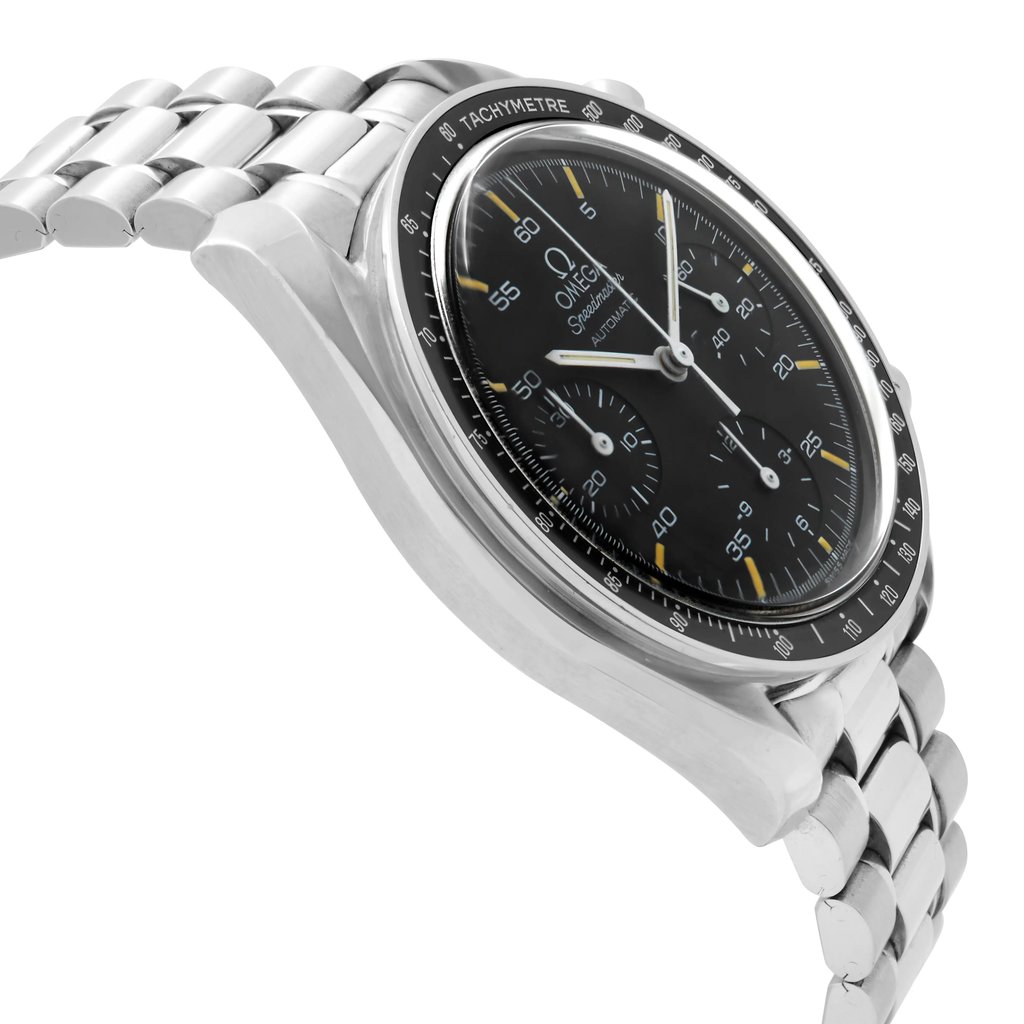 View Of Opposite Crown Facing Side Of OMEGA 3510.50.00 Stainless Steel Watch Pre Owned Condition
