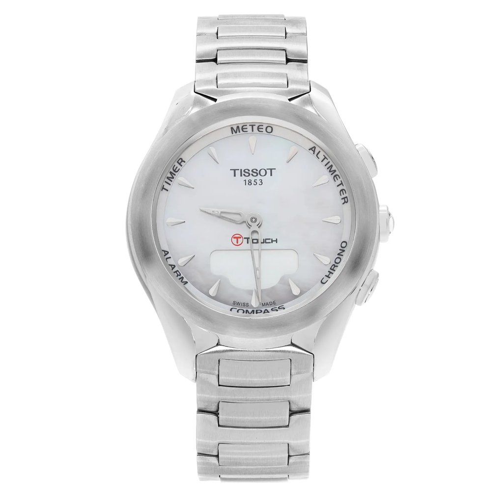 Front Full View Of Tissot T075.220.11.101.00 Stainless Steel Watch Pre Owned Condition Excellent