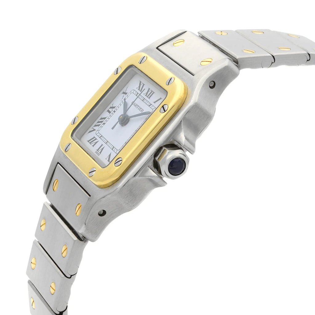View Of Crown Facing Side Of Cartier 1170902 Stainless Steel Watch Pre Owned Condition