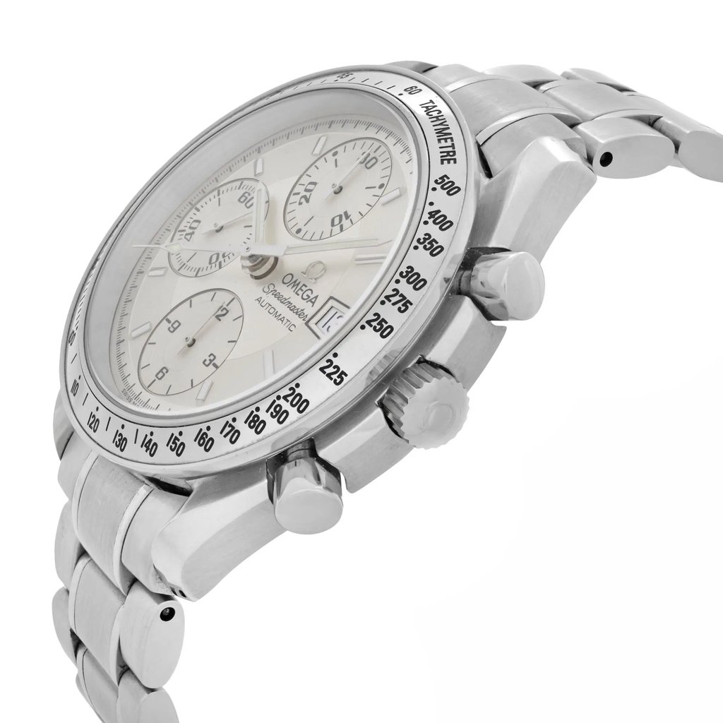 View Of Crown Facing Side Of OMEGA 3513.30.00 Stainless Steel Watch Pre Owned Condition