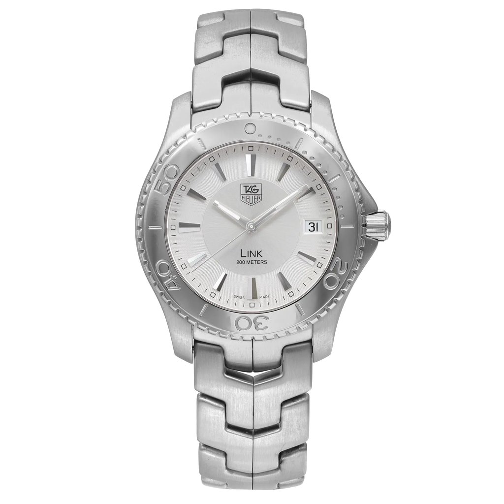 Front Full View Of TAG Heuer WJ1111.BA0570 Stainless Steel Watch Pre Owned Condition Good
