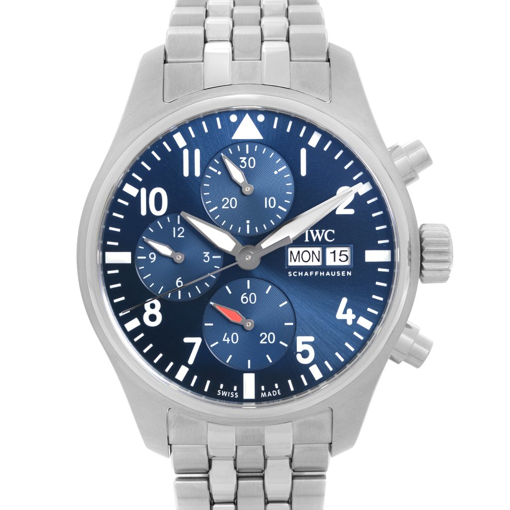 Up Close Front Facing Picture Of IWC IW388102 Stainless Steel Watch Unworn Condition