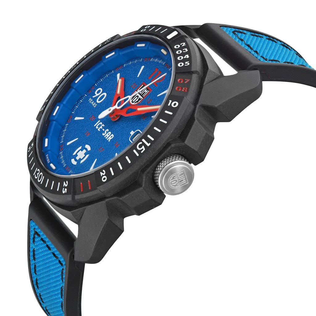 View Of Crown Facing Side Of Luminox XL.1003.SAR Carbonox Watch New With Defects Condition