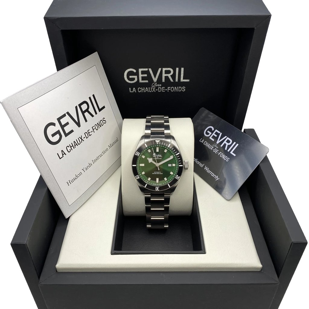  Full View Box, Documents and Gevril 48606 With Watch In The Image 