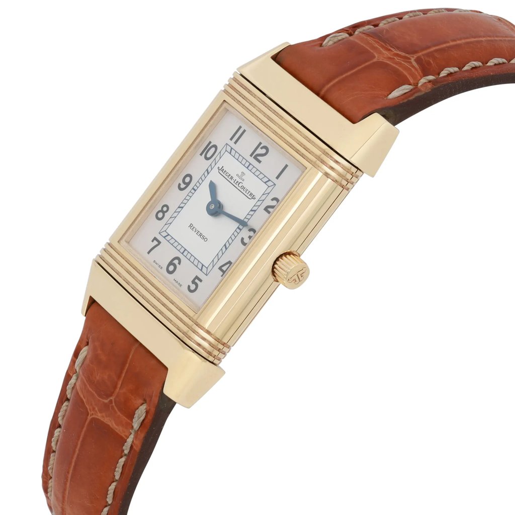View Of Crown Facing Side Of Jaeger-LeCoultre 260.1.86 Yellow Gold Watch Pre Owned Condition
