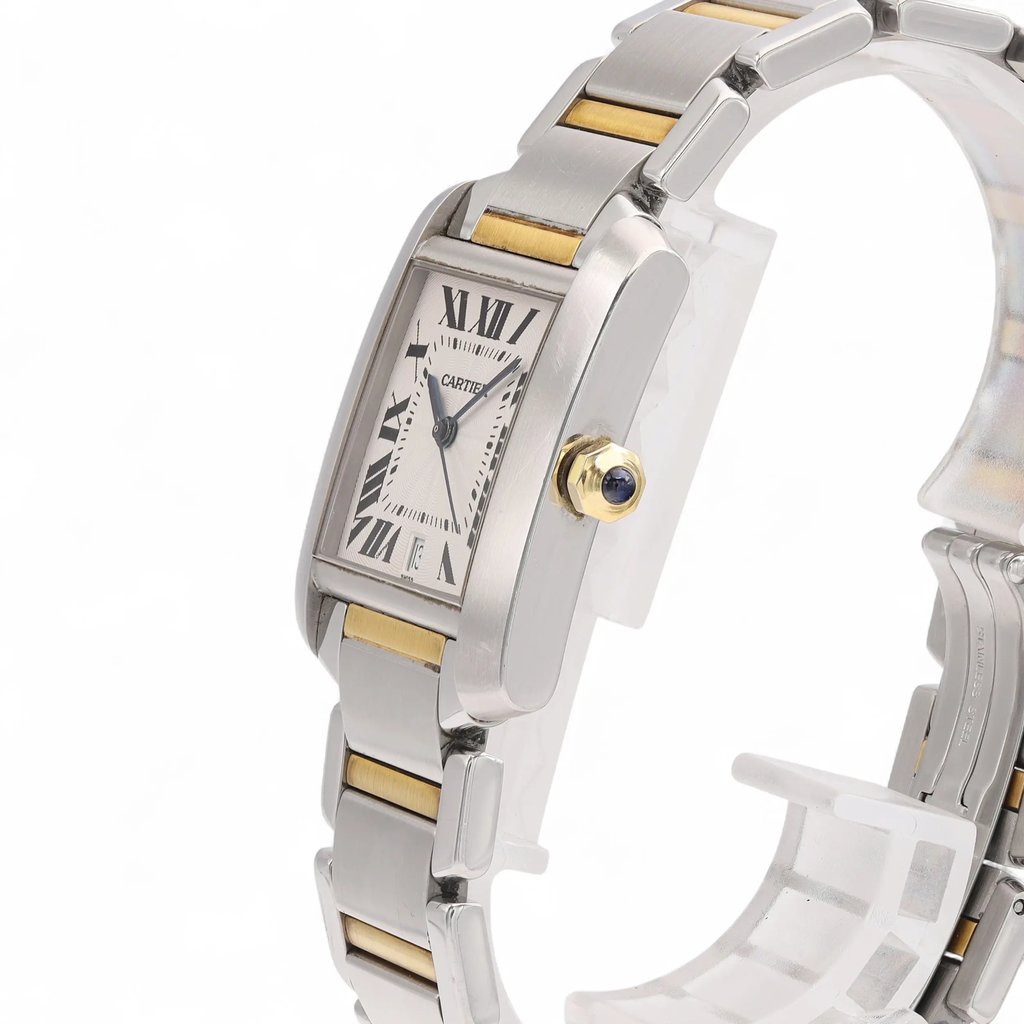 View Of Crown Facing Side Of Cartier 2302 W51005Q4 Stainless Steel Watch Pre Owned Condition