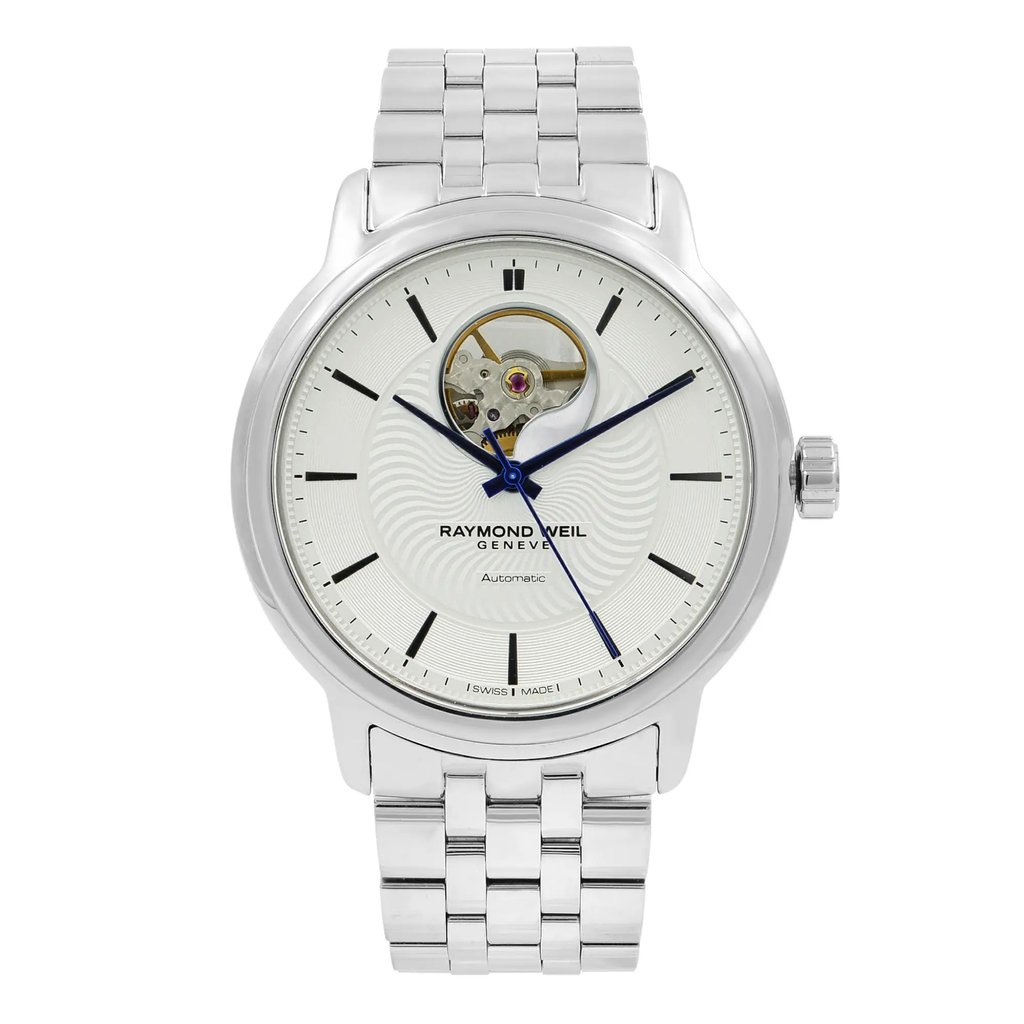 Front Full View Of RAYMOND WEIL 2227-ST-65001 Stainless Steel Watch Pre Owned Condition {Product Condition}