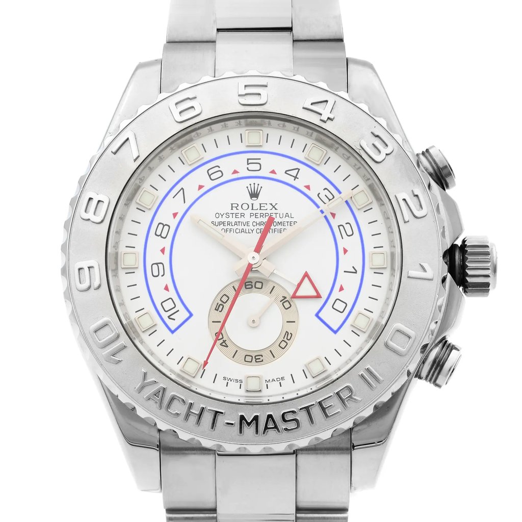 Up Close Front Facing Picture Of Rolex 116689 White Gold Watch Pre Owned Condition