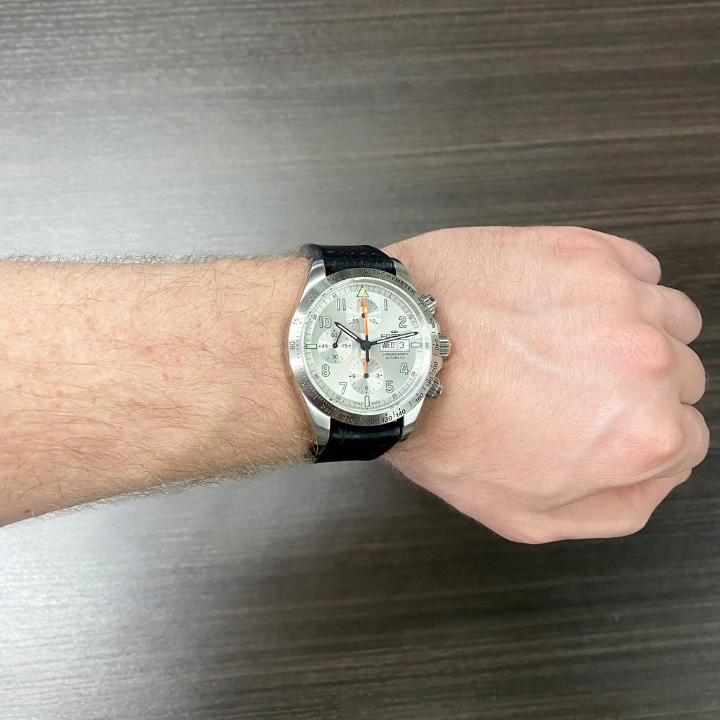 Front Full View Of FORTIS F2140006 Stainless Steel Watch Unworn Condition Excellent