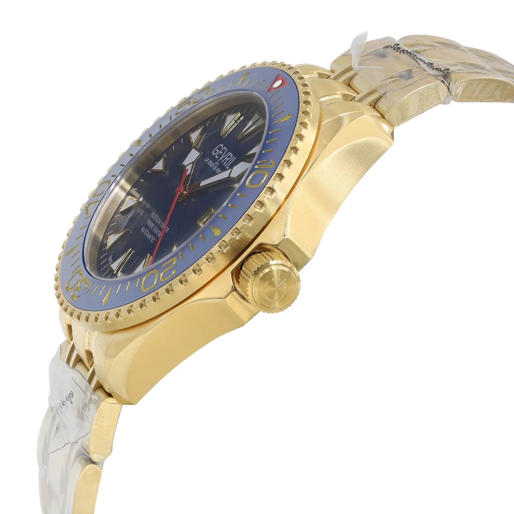 View Of Crown Facing Side Of Gevril 48805 Stainless Steel Watch Display Model Condition