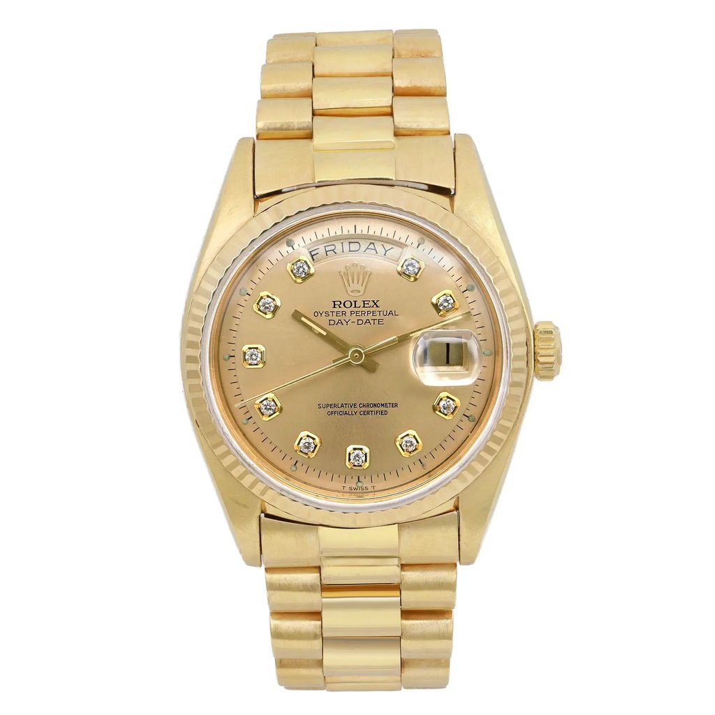 Front Full View Of Rolex 1803 Gold 18kt Watch Pre Owned Condition Good