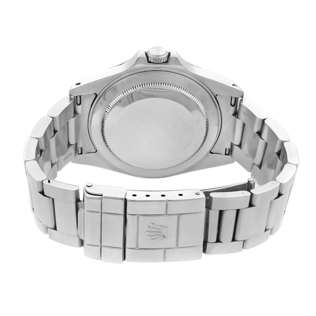 Back View Of Screwback Back Case And Closed Stainless Steel Band Of Rolex 16570 Watch Pre Owned Condition