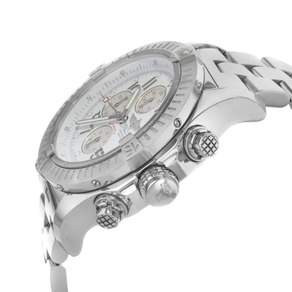 View Of Crown Facing Side Of Breitling A1337011/A699-135A Stainless Steel Watch Pre Owned Condition