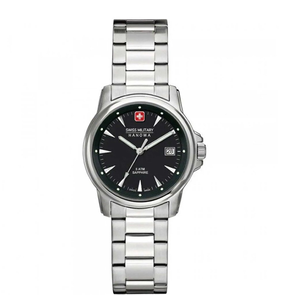 Front Full View Of Swiss Military Hanowa 06-7230.04.007 Stainless Steel Watch Unworn Condition Excellent