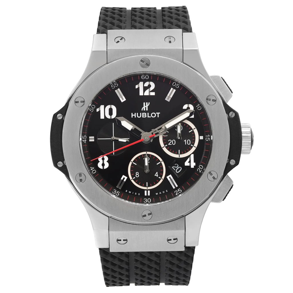 Front Full View Of Hublot 301.SX.130.RX Stainless Steel Watch Pre Owned Condition Good