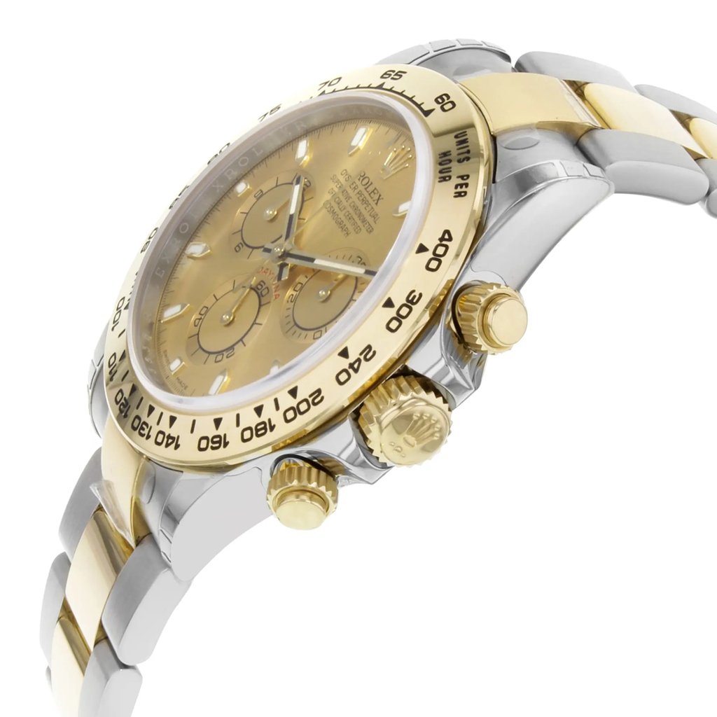 View Of Crown Facing Side Of Rolex 116503 Stainless Steel Watch Display Model Condition