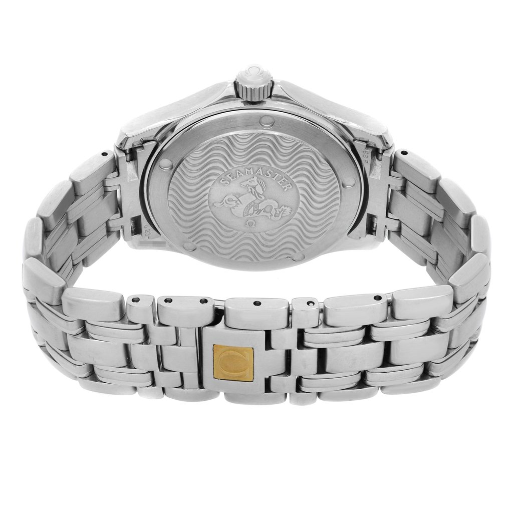 Back View Of Solid Back Case And Closed Stainless Steel Band Of Omega  2511.80.00 Watch Pre Owned Condition