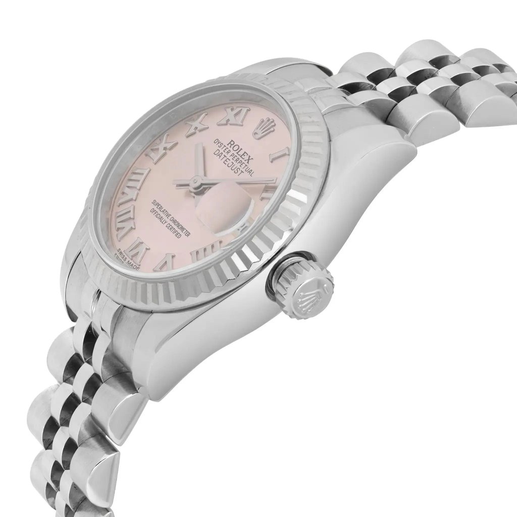View Of Crown Facing Side Of Rolex 179174 Stainless Steel Watch Pre Owned Condition