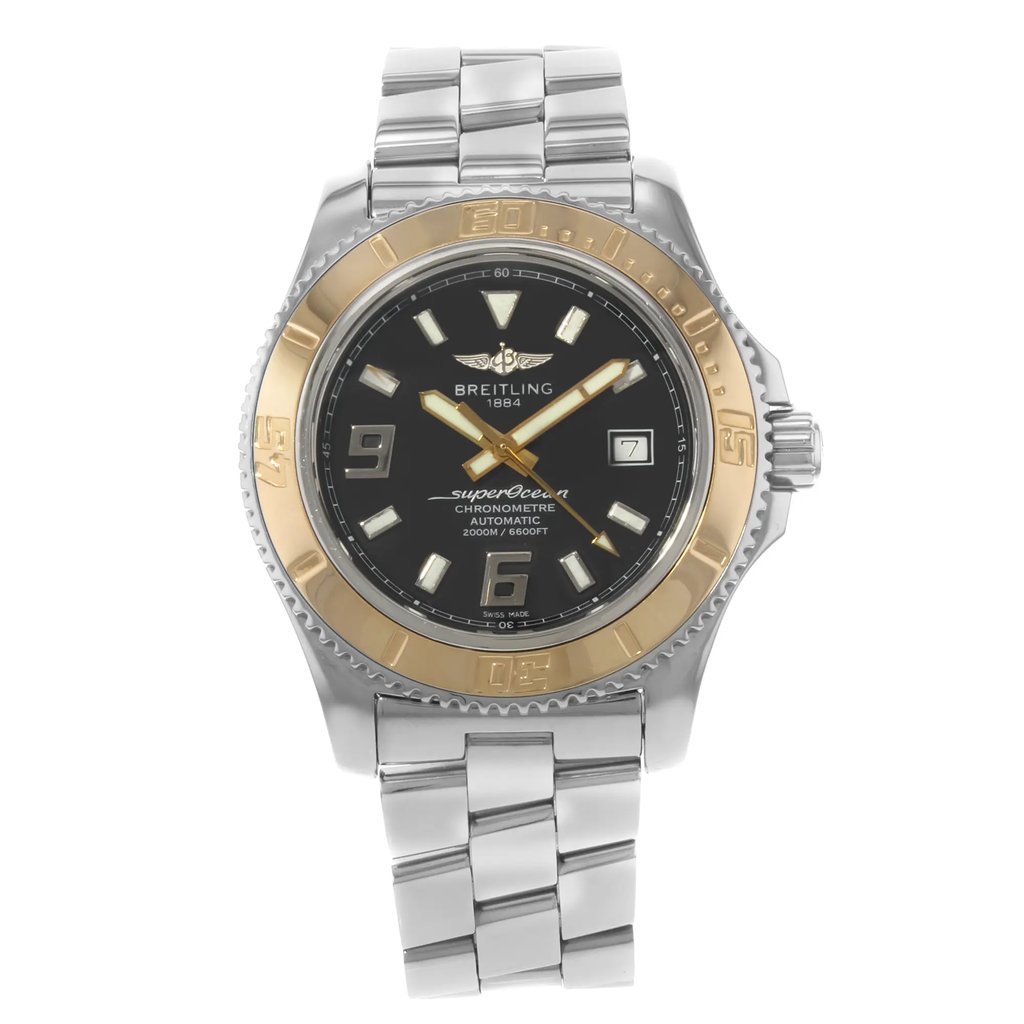 Front Full View Of Breitling C1739112.BA77.163A Stainless Steel Watch Pre Owned Condition {Product Condition}
