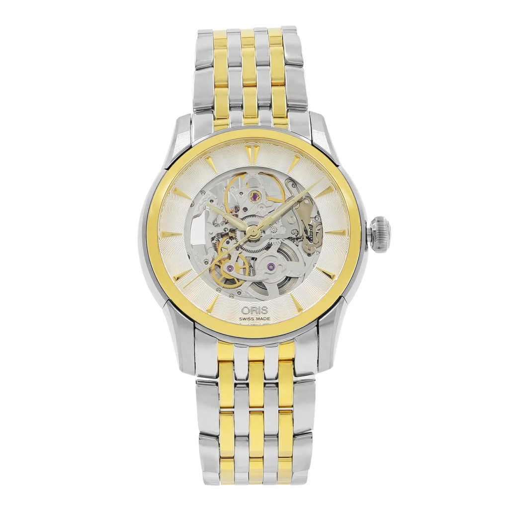 Front Full View Of Oris 734-7670-4351MB Stainless Steel Watch Display Model Condition {Product Condition}
