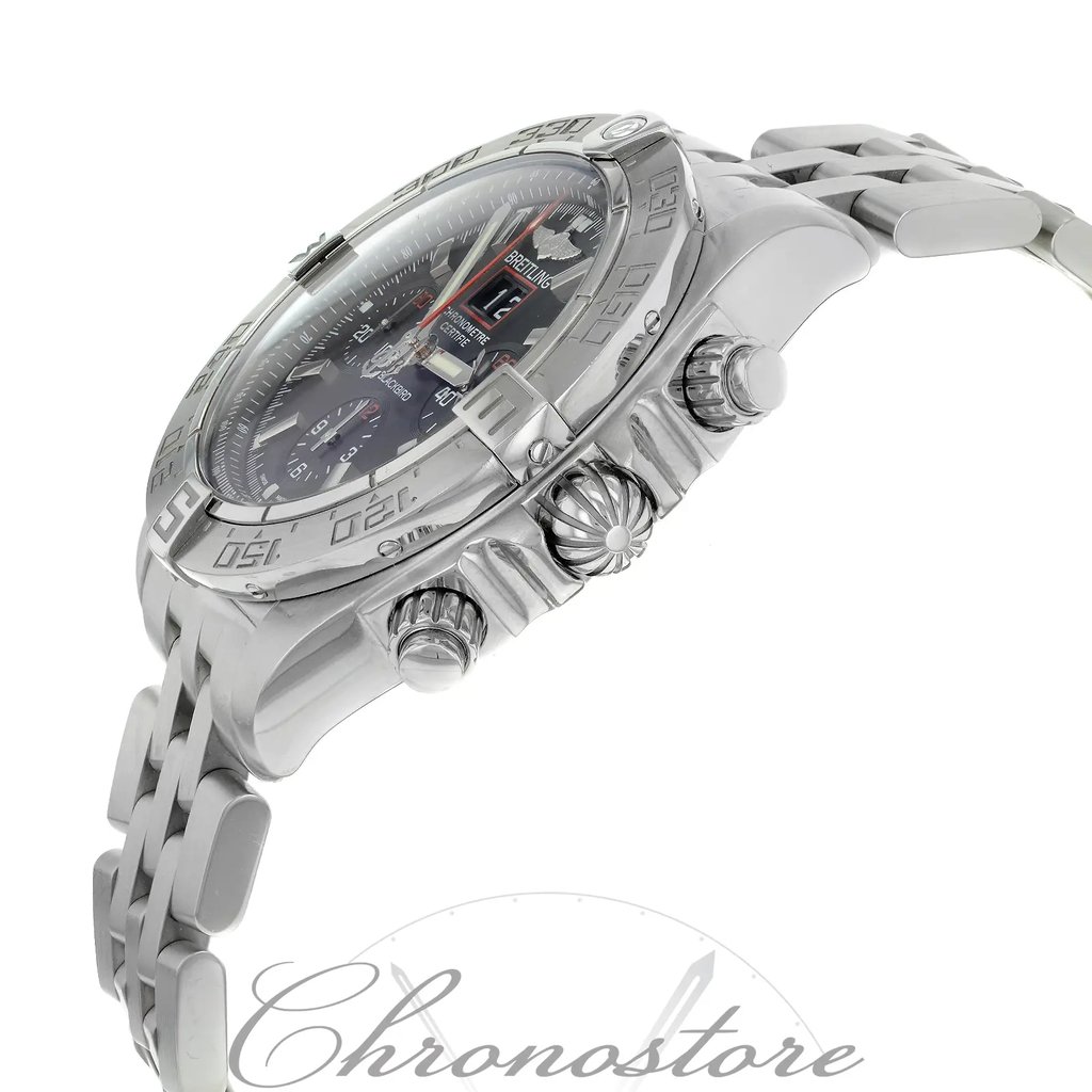 View Of Crown Facing Side Of Breitling A4436010 / BB71-379A Stainless Steel Watch Pre Owned Condition